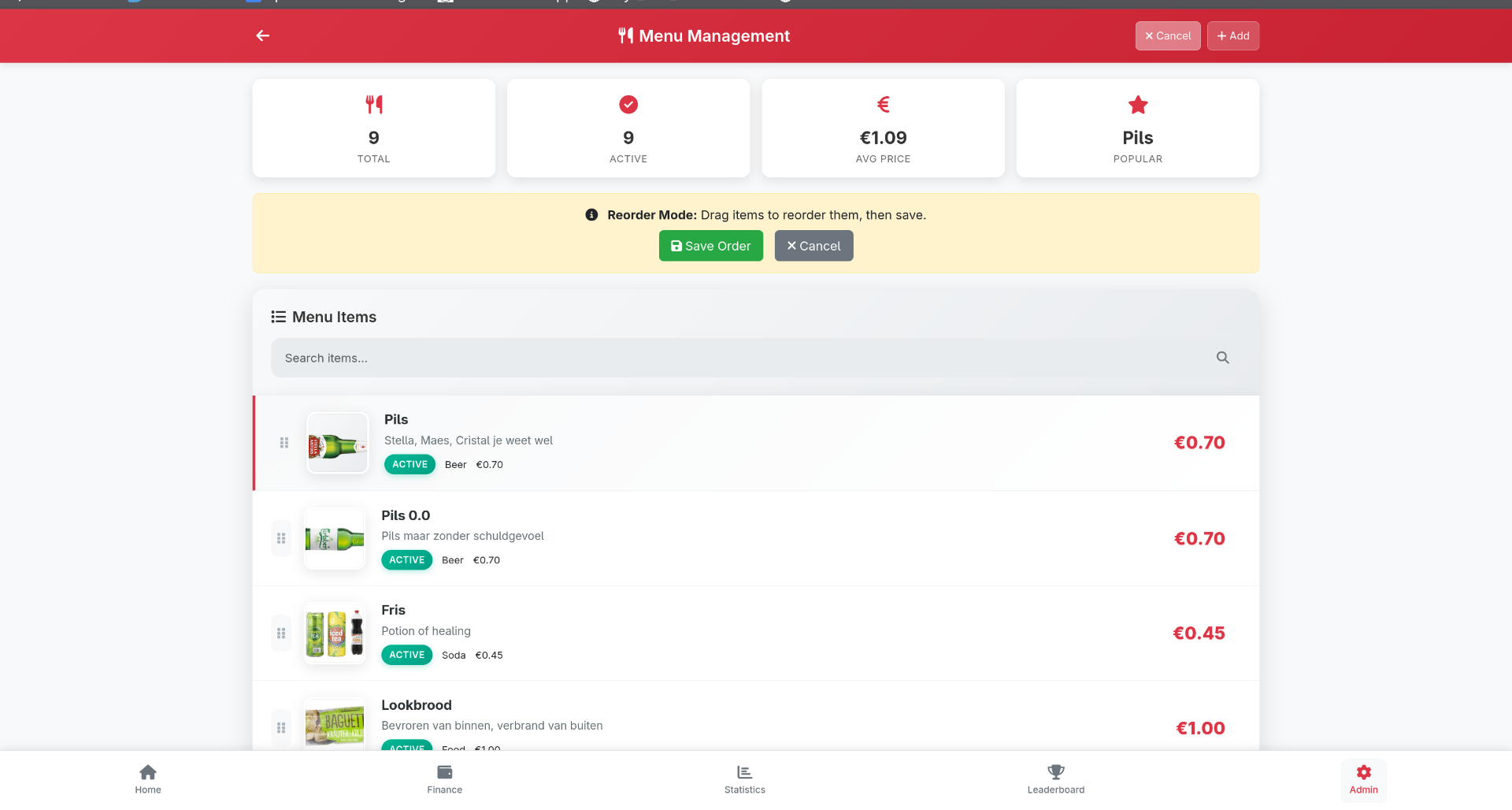 Bar tally webapp - Project image by Ruben Schoonbaert