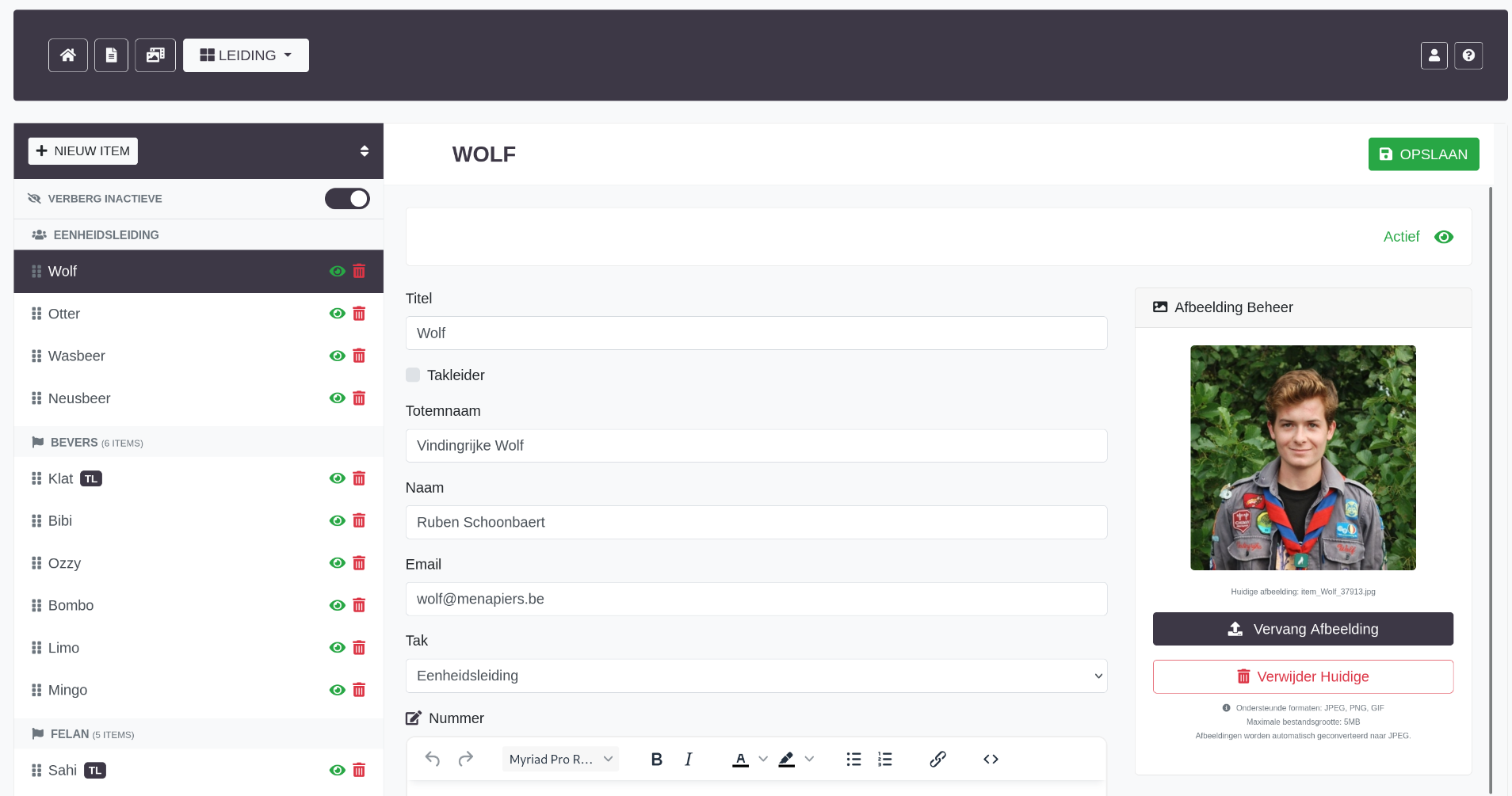 CMS for scouting website - Project image by Ruben Schoonbaert
