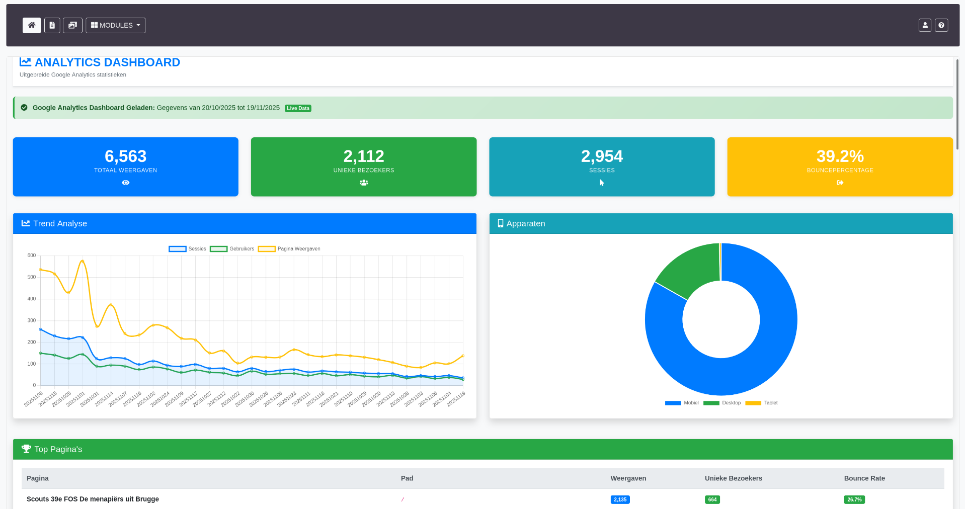 CMS for scouting website - Project image by Ruben Schoonbaert