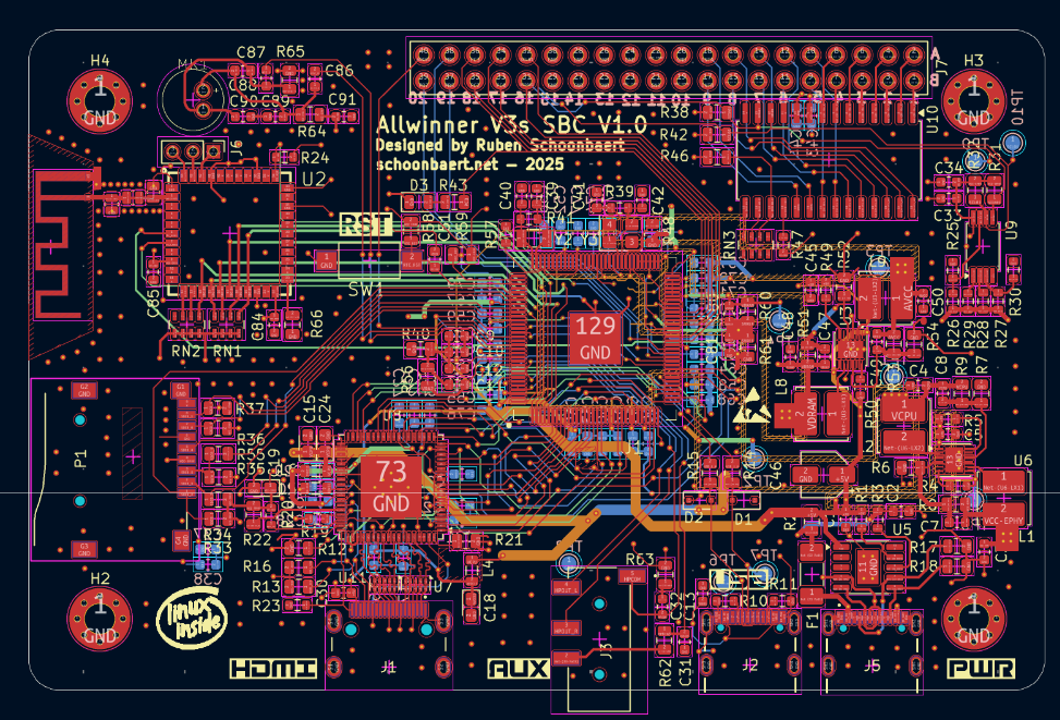 Allwinner V3s Single Board Computer - Project image by Ruben Schoonbaert